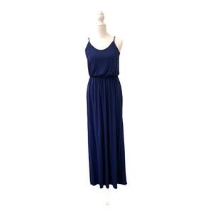 LUSH Navy Blue Maxie Dress with Spaghetti Straps, Size Small